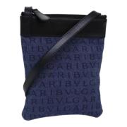 Pre-owned Canvas shoulder-bags Bvlgari Vintage , Blue , Dames