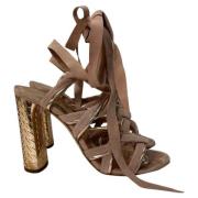 Pre-owned Suede sandals Casadei Pre-owned , Pink , Dames