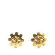 Pre-owned Fabric earrings Chanel Vintage , Yellow , Dames