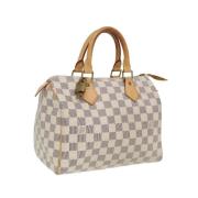 Pre-owned Canvas handbags Louis Vuitton Vintage , White , Dames