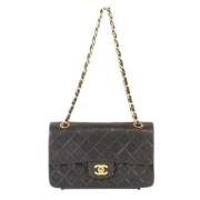 Pre-owned Leather chanel-bags Chanel Vintage , Black , Dames