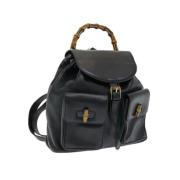 Pre-owned Leather backpacks Gucci Vintage , Black , Dames