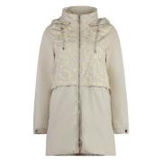 Bloemen geborduurde capuchonjas Moorer , Beige , Dames