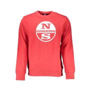 Geborstelde Sweatshirt met Bedrukt Logo North Sails , Red , Heren