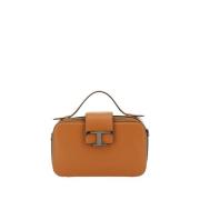 Mini Camera Schoudertas met T-Logo Tod's , Brown , Heren