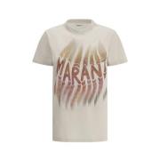 Zoeline T-shirt met Maxi Print Isabel Marant Étoile , Beige , Dames