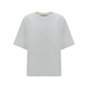 Katoenen Geribbeld T-shirt Monochroom Oversized Pasvorm Róhe , White ,...