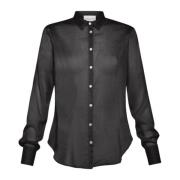 Zwarte Shirt MY Shirt Stijl 9906 Forte Forte , Black , Dames