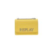 Polyester Handtas Replay , Yellow , Dames