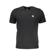 Zwart Katoenen T-shirt met Applique Logo North Sails , Black , Heren