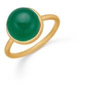 Groene Onyx Zilveren Ring Frk. Lisberg , Yellow , Dames