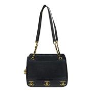 Pre-owned Leather chanel-bags Chanel Vintage , Black , Dames