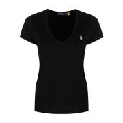 Zwarte T-shirts en Polos Polo Ralph Lauren , Black , Dames