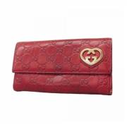 Pre-owned Leather wallets Gucci Vintage , Red , Dames