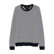 Blauwe Gestreepte Trui Lange Mouwen Tommy Hilfiger , Blue , Heren