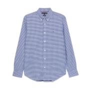 Blauwe Button-Down Shirt Lange Mouwen Tommy Hilfiger , Blue , Heren