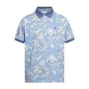 Heldere Blauwe Knoopsluiting Korte Mouw Shirt Etro , Blue , Heren