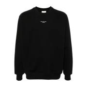 Zwarte Crew Neck Logo Sweater Drole de Monsieur , Black , Heren