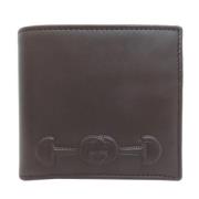 Pre-owned Leather wallets Gucci Vintage , Brown , Dames