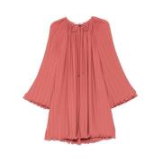 Perzikroze Gerimpelde Jurk Lanvin , Pink , Dames