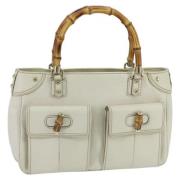 Pre-owned Leather handbags Gucci Vintage , White , Dames