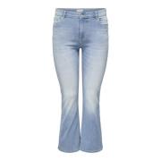 Flared Denim High Waist Jeans Only Carmakoma , Blue , Dames