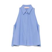 Blauw Mouwloos Geborduurd Overhemd Marni , Blue , Dames