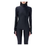 Zwarte Turtleneck Crop Top Andamane , Black , Dames