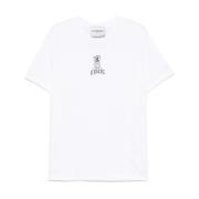 Wit Logo Print Crew Neck T-shirt Iceberg , White , Heren