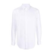 Witte Linnen Overhemd Giorgio Armani , White , Heren