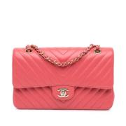 Pre-owned Leather chanel-bags Chanel Vintage , Pink , Dames