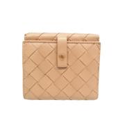 Pre-owned Leather wallets Bottega Veneta Vintage , Beige , Dames