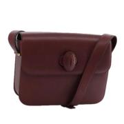 Pre-owned Leather shoulder-bags Cartier Vintage , Red , Dames