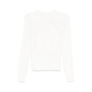 Witte Bloemenborduurwerk Sweater Ermanno Scervino , White , Dames