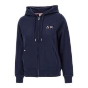 Blauwe Katoenen Sweatshirt met Capuchon Sun68 , Blue , Dames