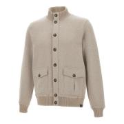 Sand Fleece Sweater Sartorial Collection Gran Sasso , Beige , Heren