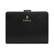 Zwarte leren portemonnee en kaarthouder Furla , Black , Dames