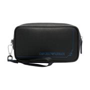 Heren Saffiano Effect Clutch Emporio Armani , Black , Heren