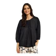 Eenvoudige Beate Blouse Zwart IN Front , Black , Dames