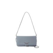 Blauwe Leren Crossbody Tas met Ketting Zadig & Voltaire , Blue , Dames