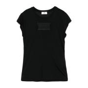 Zwarte Crew Neck T-shirts en Polos Elisabetta Franchi , Black , Dames