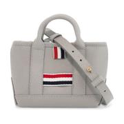 Grijze Leren Micro Gereedschapstas Thom Browne , Gray , Dames