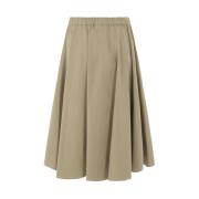 Lichte Khaki Katoenen Rok Aspesi , Beige , Dames