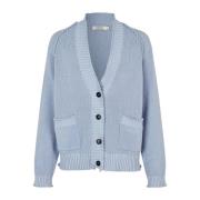 Blauwe Mist Cardigan met Ruches en Zakken Masai , Blue , Dames