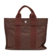 Pre-owned Canvas handbags Hermès Vintage , Brown , Dames