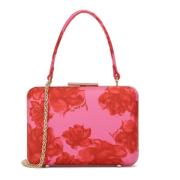 Roze clutch tas met rode bloemen Kazar , Red , Dames