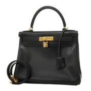 Pre-owned Leather handbags Hermès Vintage , Black , Dames