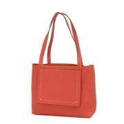 Pre-owned Leather totes Hermès Vintage , Orange , Dames