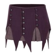 Aubergine Paarse Asymmetrische Mini Rok Avavav , Purple , Dames