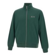 Bosgroene Katoenen Sweatshirt met Rits Sun68 , Green , Heren